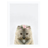 Tiny Tots Prints Baby Wombat Rose Crown Printed Wall Art