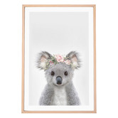 Tiny Tots Prints Baby Koala Rose Crown Printed Wall Art