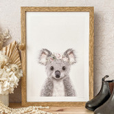 Tiny Tots Prints Baby Koala Rose Crown Printed Wall Art
