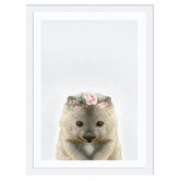 Tiny Tots Prints Baby Wombat Rose Crown Printed Wall Art