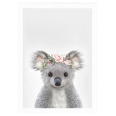 Tiny Tots Prints Baby Koala Rose Crown Printed Wall Art