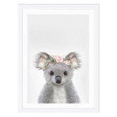 Tiny Tots Prints Baby Koala Rose Crown Printed Wall Art