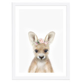 Tiny Tots Prints Baby Kangaroo Rose Crown Printed Wall Art