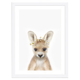 Tiny Tots Prints Baby Kangaroo Daisy Crown Printed Wall Art