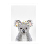 Tiny Tots Prints Baby Koala Daisy Crown Printed Wall Art