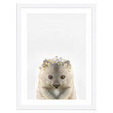 Tiny Tots Prints Baby Wombat Daisy Crown Printed Wall Art