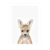 Tiny Tots Prints Baby Kangaroo Daisy Crown Printed Wall Art