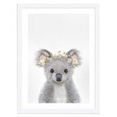 Tiny Tots Prints Baby Koala Daisy Crown Printed Wall Art