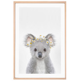Tiny Tots Prints Baby Koala Daisy Crown Printed Wall Art