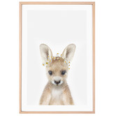 Tiny Tots Prints Baby Kangaroo Daisy Crown Printed Wall Art