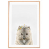 Tiny Tots Prints Baby Wombat Daisy Crown Printed Wall Art