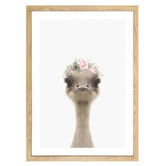 Tiny Tots Prints Baby Emu Rose Crown Printed Wall Art