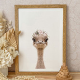 Tiny Tots Prints Baby Emu Rose Crown Printed Wall Art