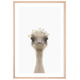 Tiny Tots Prints Baby Emu Daisy Crown Printed Wall Art