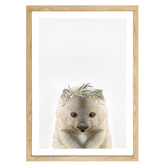 Tiny Tots Prints Baby Wombat Eucalyptus Crown Printed Wall Art