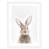 Tiny Tots Prints Bunny Rabbit with Rose Crown Printed Wall Art