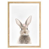 Tiny Tots Prints Bunny Rabbit with Rose Crown Printed Wall Art