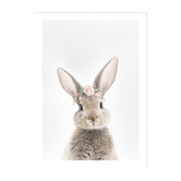 Tiny Tots Prints Bunny Rabbit with Rose Crown Printed Wall Art