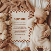 Tiny Tots Prints Zodiac Aquarius Child Paper Print Wall Art