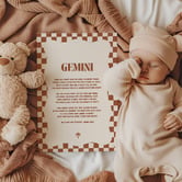 Tiny Tots Prints Zodiac Gemini Child Paper Print Wall Art