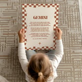 Tiny Tots Prints Zodiac Gemini Child Paper Print Wall Art