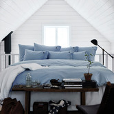 Lexington Icon Blue Oxford Cotton Quilt Cover Set
