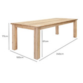 Teak Two Oxford Recycled Teak Wood Outdoor Dining Table