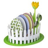 Vigar 3 Piece Flower Power Dish &amp; Cutlery Drainer Set