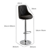 By Designs Cassini Faux Leather Adjustable Barstools