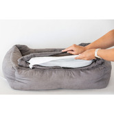 By Designs Canis Faux Fur Electric Heated Pet Bed