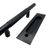 Bayside Luxe Toorak Brass Sliding Door Handle &amp; Flush Plate Set