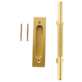 Bayside Luxe Toorak Brass Sliding Door Handle &amp; Flush Plate Set