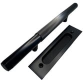 Bayside Luxe Toorak Brass Sliding Door Handle &amp; Flush Plate Set