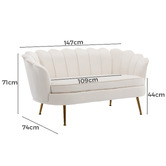 Cassington Home Marianna 2 Seater Velvet Sofa