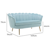 Cassington Home Marianna 2 Seater Velvet Sofa