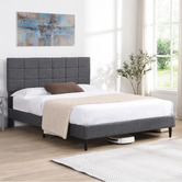 Cassington Home Grey Hebe Upholstered Platform Bed