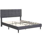 Cassington Home Grey Hebe Upholstered Platform Bed