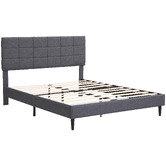 Cassington Home Grey Hebe Upholstered Platform Bed