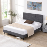 Cassington Home Grey Hebe Upholstered Platform Bed