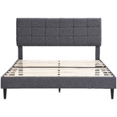 Cassington Home Grey Hebe Upholstered Platform Bed