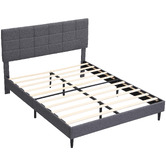 Cassington Home Grey Hebe Upholstered Platform Bed