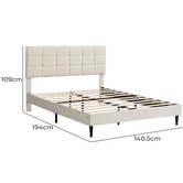 Cassington Home Grey Hebe Upholstered Platform Bed