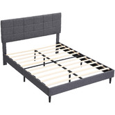 Cassington Home Grey Hebe Upholstered Platform Bed