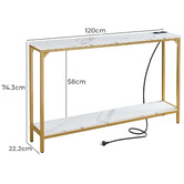 Cassington Home Ciaran Console Table with Charging Station