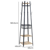Cassington Home Reigh 3 Shelf Coat Rack