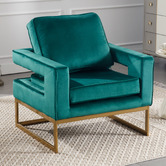 Cassington Home Armani Velvet Accent Chair