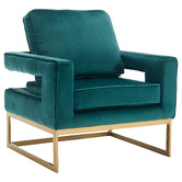 Cassington Home Armani Velvet Accent Chair