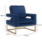 Cassington Home Armani Velvet Accent Chair
