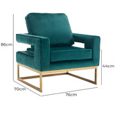 Cassington Home Armani Velvet Accent Chair