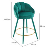 Cassington Home 65cm Quinn Velvet Bar Stools